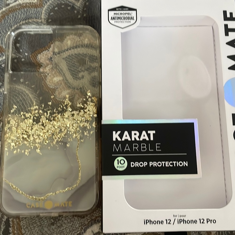 Casemate iPhone 12/12pro karat marble 10 foot drop protection